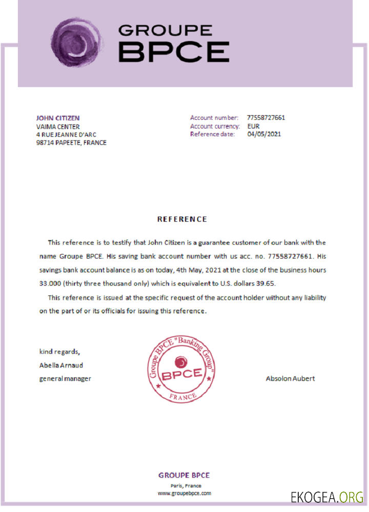 France , Groupe BPCE , référence